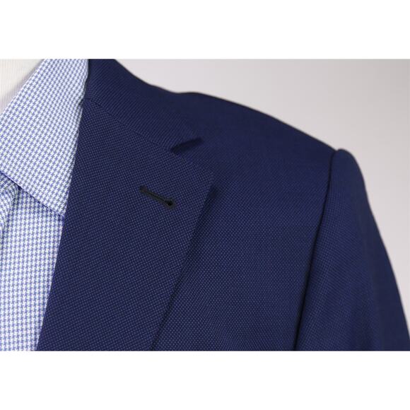 Bruce Julian Men's Clothing Blue Woven Performance Wool 2-Btn Blazer Jacket 40R - Picture 4 of 10